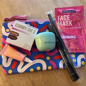 Makeup bag with samples.